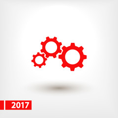 gears icon, vector illustration. Flat design style 