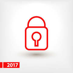 lock  icon, vector illustration. Flat design style
