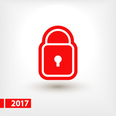 lock  icon, vector illustration. Flat design style