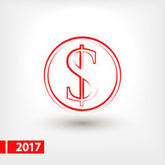 Money icon, vector illustration. Flat design style
