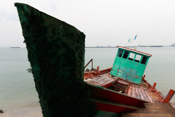 Wreck fishing boat