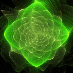 Abstract fractal green background. Medusa