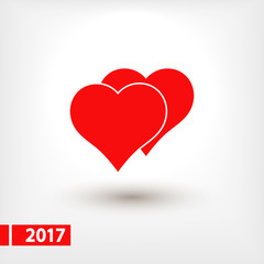 Heart Icon, vector illustration. Flat design style