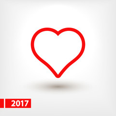 Heart Icon, vector illustration. Flat design style