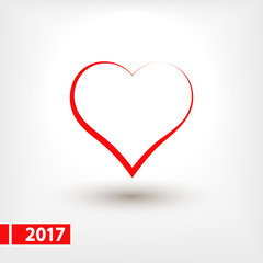 Heart Icon, vector illustration. Flat design style