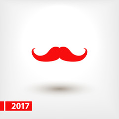 mustache  icon, vector illustration. Flat design style 