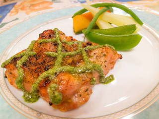 Grilled chicken dish