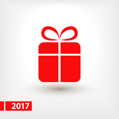 gift  icon, vector illustration. Flat design style 