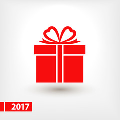 gift  icon, vector illustration. Flat design style 