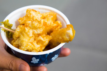 Deep fried bird snack