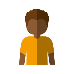 half body afro man with short hair and middle shadow vector illustration