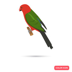 King parrot color flat icon for web and mobile design