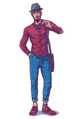  illustration of a fashionable guy