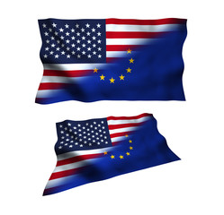 flag of Photo European Union and USA