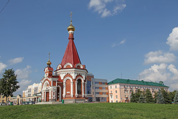 View at the chapel near cathedral of St Warrior Admiral Feodor Ushakov in Saransk, Mordovia. Russian Federation