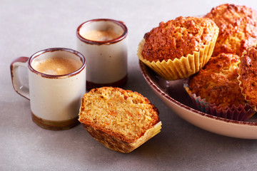 Carrot and apple muffins with raisin