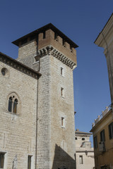 Fototapeta na wymiar Medieval Tower Architectural Details Italy