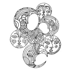 Multiple moons illustration background