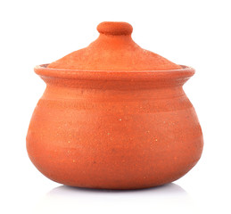 clay pot isolated on white background