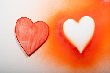 Holidays gift and heart on a white background.