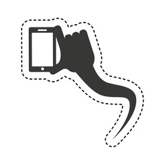 photo selfie with smartphone vector illustration design