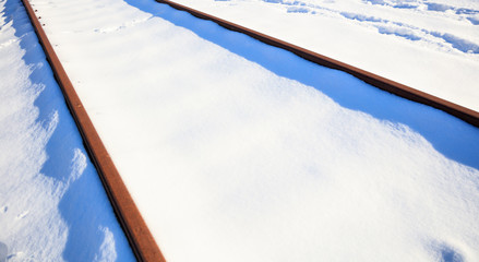 Covered with snow rails