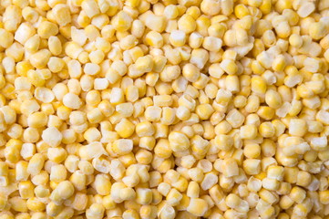 Frozen sweet corn forming background pattern