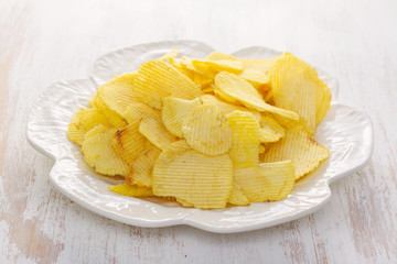 potato chips on white plate