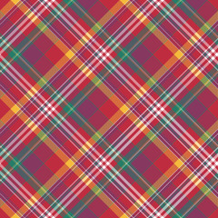 Check colored diagonal plaid madras seamless fabric texture