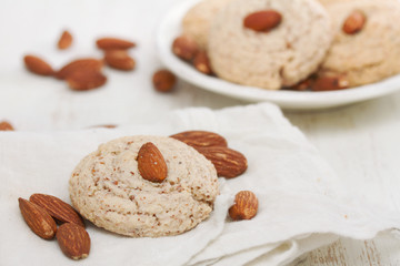 almond cookies on whuite dish