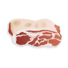 A piece of delicious fresh pork on a white background. For use a