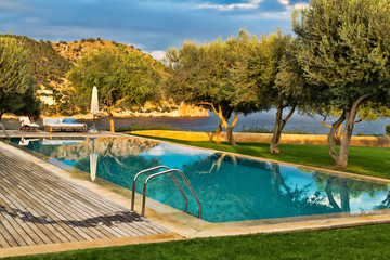 Swimming pool with a view of the trees