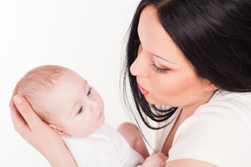 mom and little girl love family