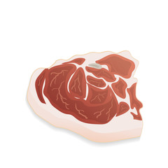 A piece of delicious fresh pork on a white background. For use a