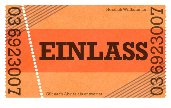 Einlass Ticket - Vintage Design / Retro Style / Classic Ticket - Ticket Shop - Webshop / Online-Shop / Arbisskarte, Abrissticket, abri&szlig;ticket, alte Eintrittskarte, Auff&uuml;hrung, Kunst, Kultur
