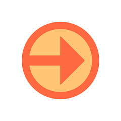 Arrow sign direction icon circle button flat style