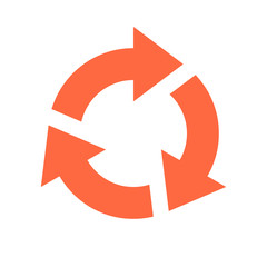 Arrow sign rotation icon reload button refresh symbol flat style