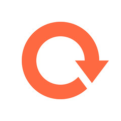 Arrow sign rotation icon reload button refresh symbol flat style