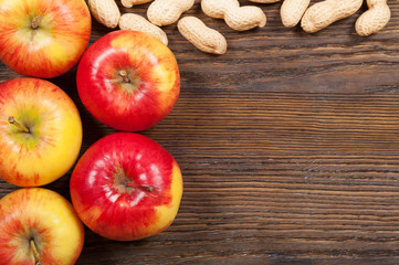 Red apples and peanuts