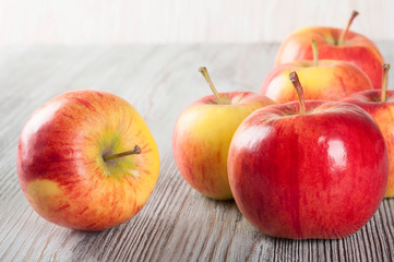 Apples on a wooden table
