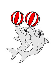 Friends 2 team couple ball play balancing dolphin cool design cute cute fun