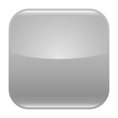 Gray glossy button blank icon square empty shape
