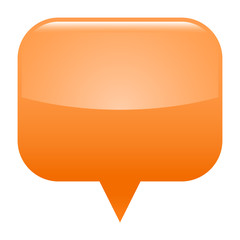 Orange glossy map pin blank location icon square empty shape