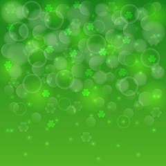 Fototapeta premium Abstract St Patrick's day bokeh background decorated with shamrocks