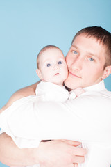 Dad and little girl family love