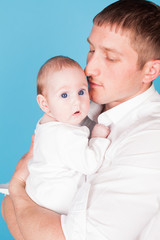 Dad and little girl family love