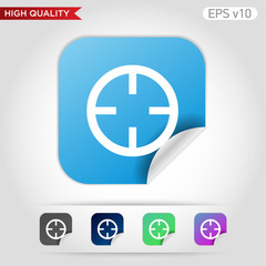 Colored icon or button of target symbol with background