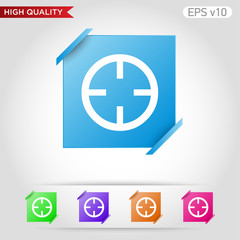 Fototapeta premium Colored icon or button of target symbol with background