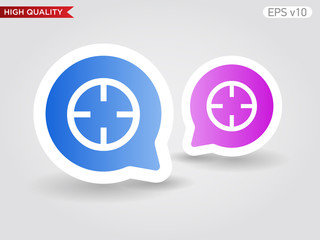 Obraz premium Colored icon or button of target symbol with background