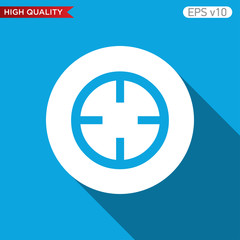 Colored icon or button of target symbol with background